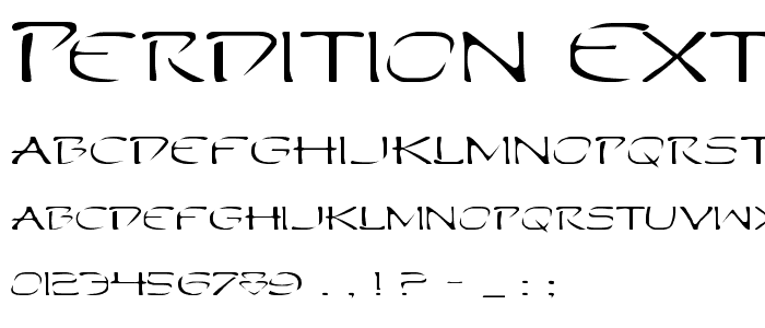 Perdition Extended font